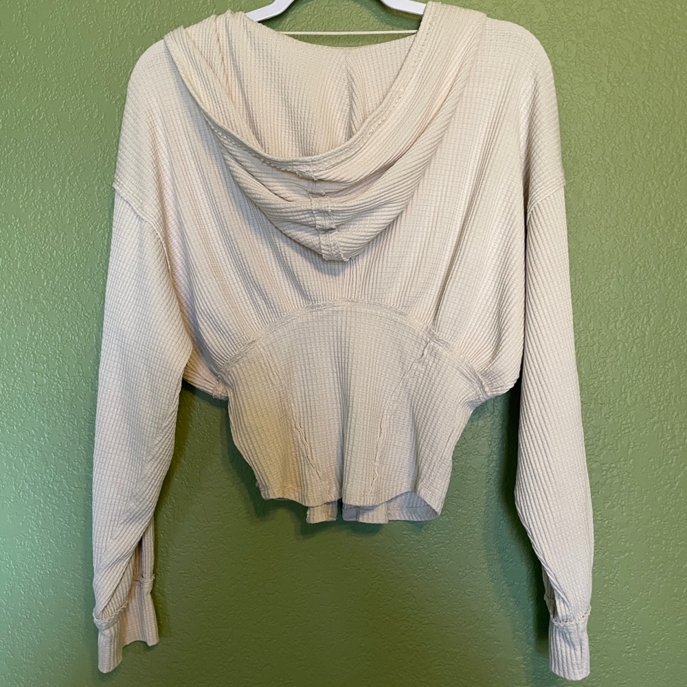 Free People Girls Night Thermal Hoodie Medium - Picture 3 of 4